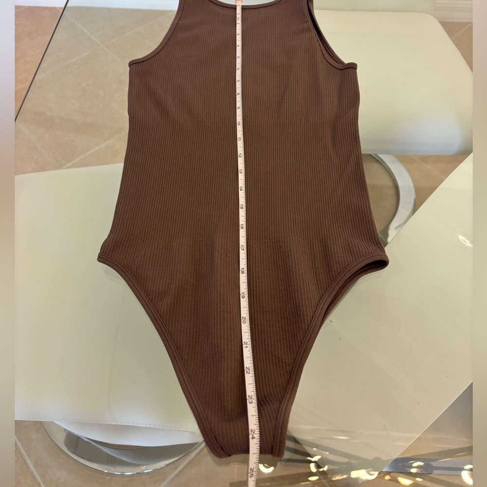 Cozy Brown Ribbed Bodysuit - Picture 4 of 4